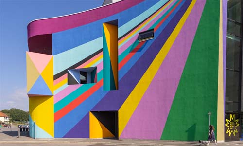 The very colourful Towner Gallery in Eastbourne